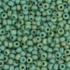 Miyuki rocailles Perlen 11/0 - Opaque glazed frosted turtle green 11-4699